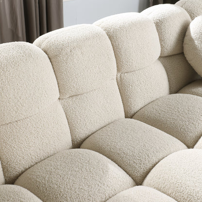 64.96 length,35.83" deepth,human body structure for USA people, marshmallow sofa,boucle sofa,2 seater, BEIGE BOUCLE