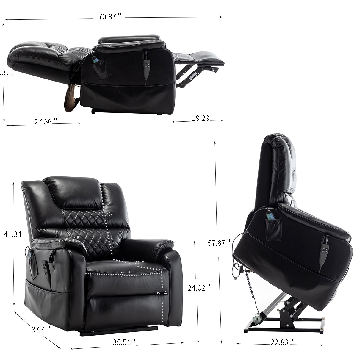 Lounge chair lift chair relax sofa chair sitting room furniture sitting room power supply elderly electric lounge chair (180 degree lying flat)