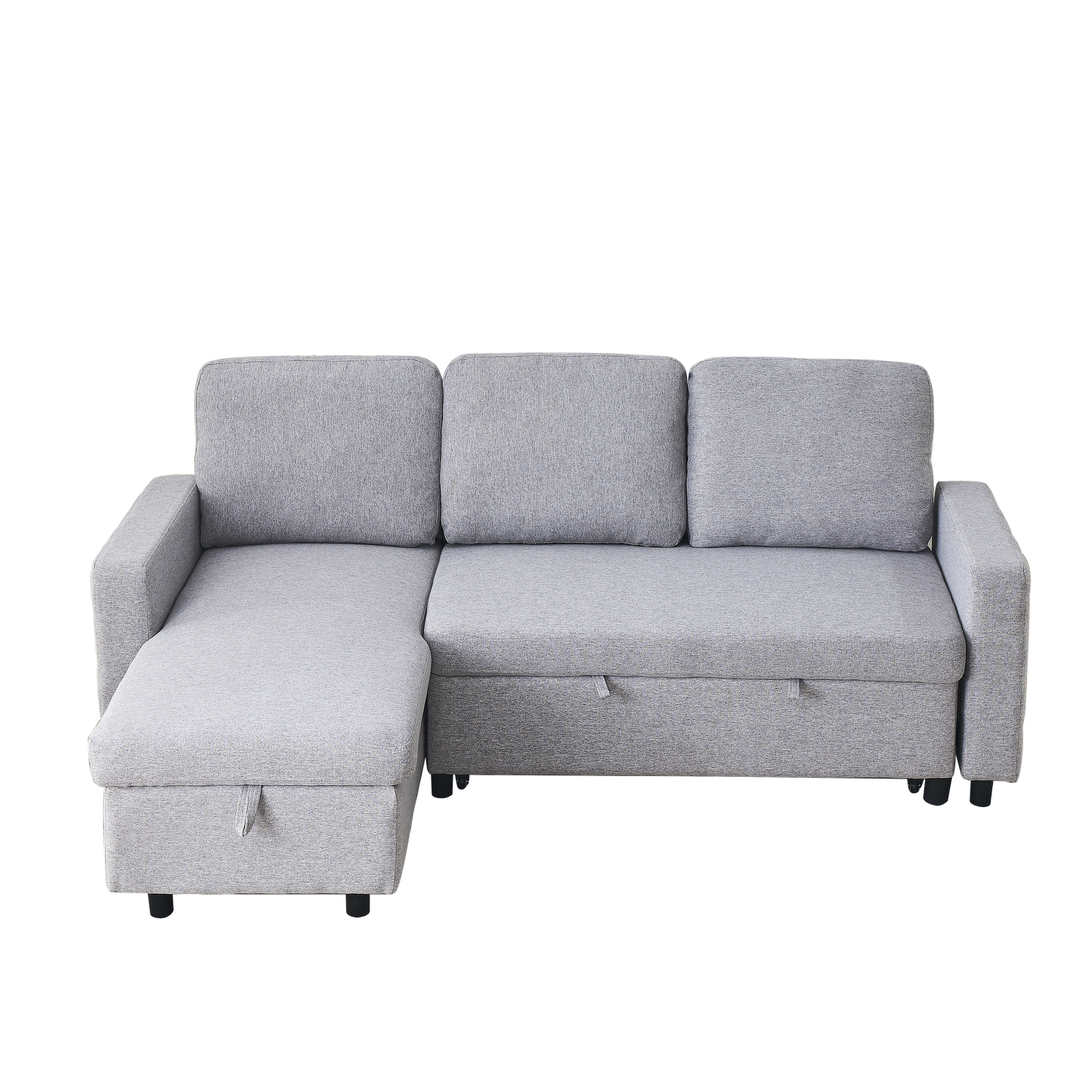 78.8" Reversible Sleeper Combo Sofa with Pullout Bed, Comfortable Linen L-Shaped Combo Sofa Sofa Bed, Living Room Furniture Sets for Tight Spaces