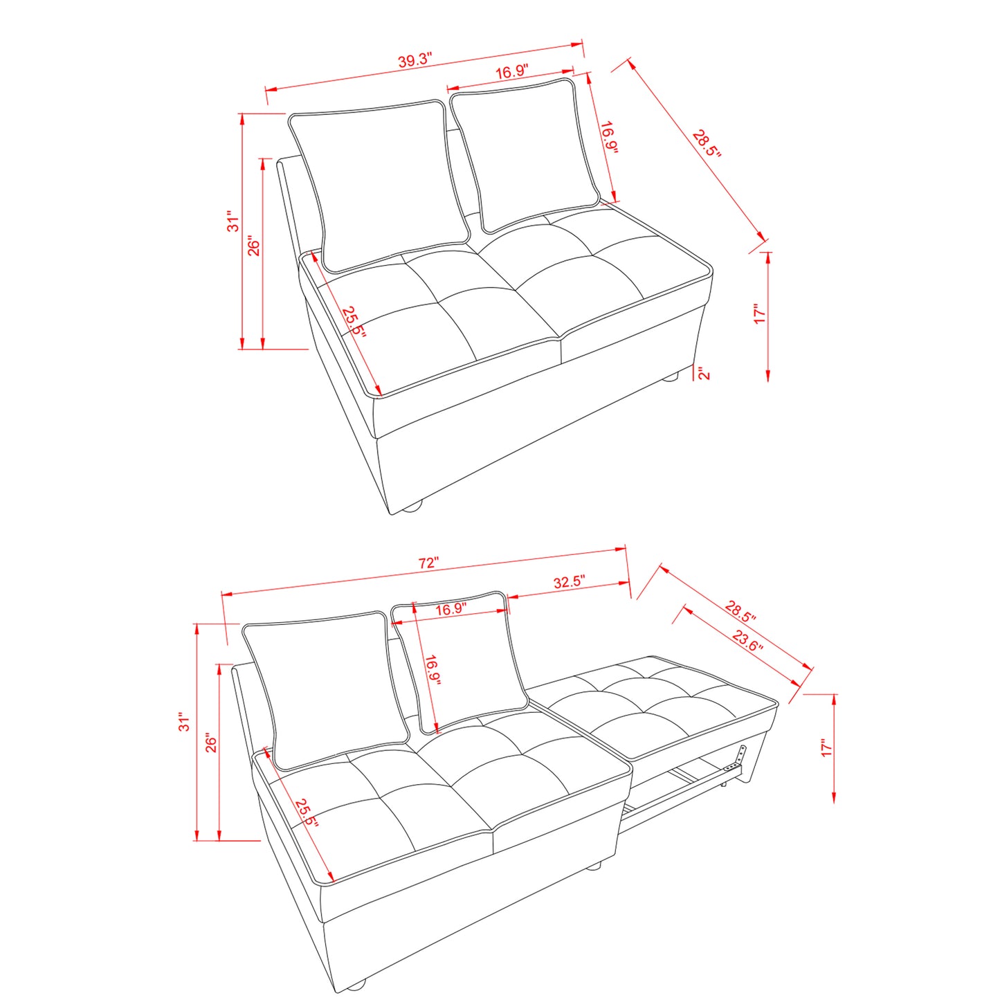 Chair Bed 4 in 1 Convertible Recliner Couch Sleeper Sofa Bed w/Sturdy Wood Frame for Living Room, Bedroom, Small Space Polyester Upholstery Beige