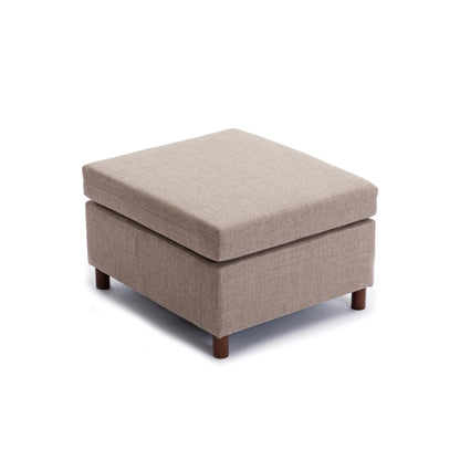 2 Seat Module Sectional Sofa Couch With 2 Ottoman for living room,Seat Cushion and Back Cushion Non-Removable and Non-Washable,Brown