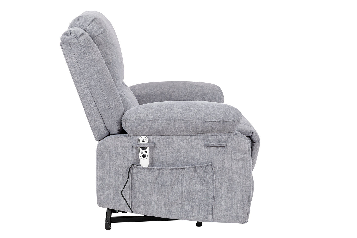 Electric Power Recliner Chair With Massage For Elderly,Remote Control Multi-function Lifting, Timing, Cushion Heating Chair With Side Pocket Light Grey