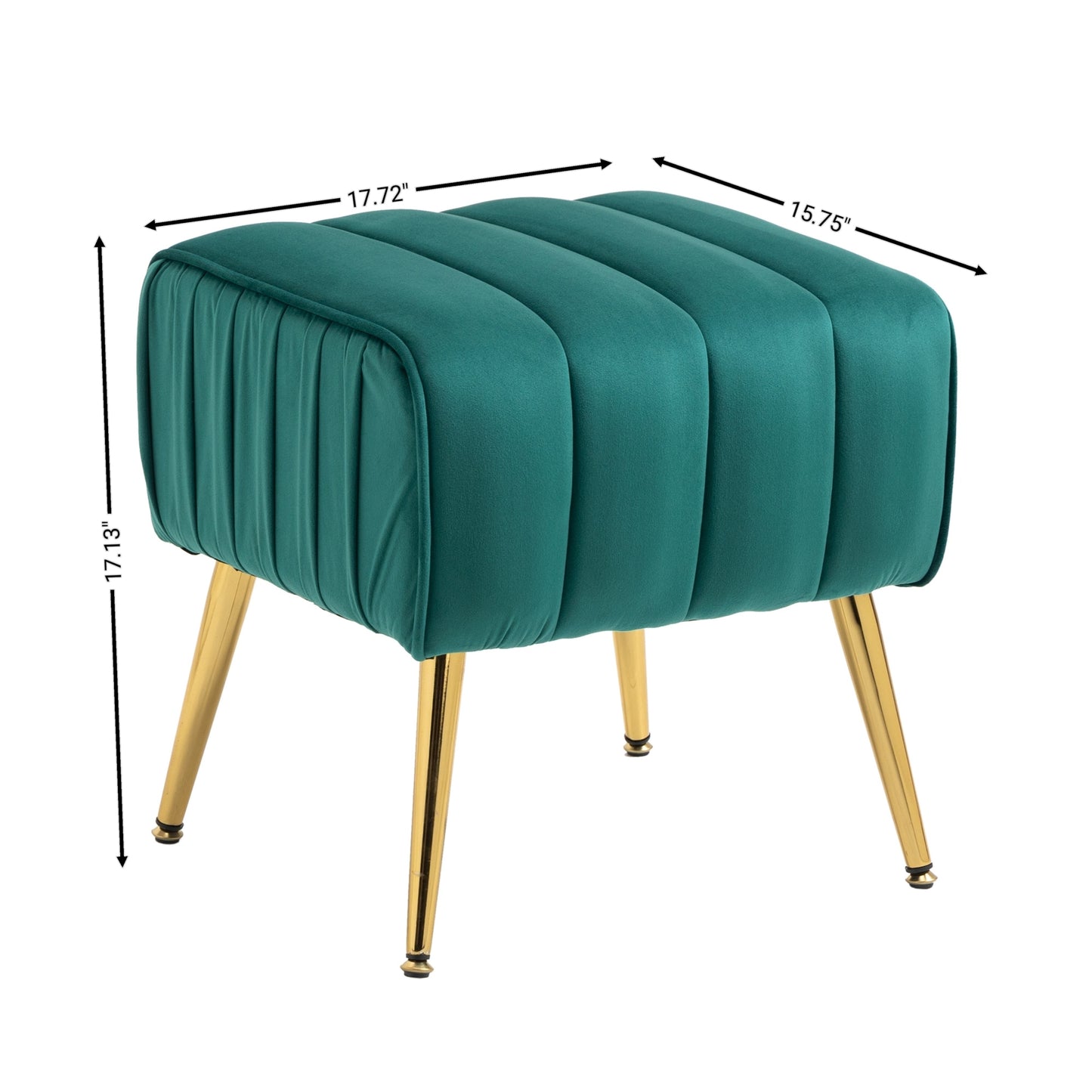 Velvet Accent Chair with Ottoman, Modern Tufted Barrel Chair Ottoman Set for Living Room Bedroom, Golden Finished, Christmas Green