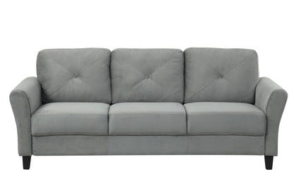 Fashionable living room sofa for 3 people, gray fabric