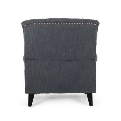 Classic Style Charcoal Fabric Push Back Chair