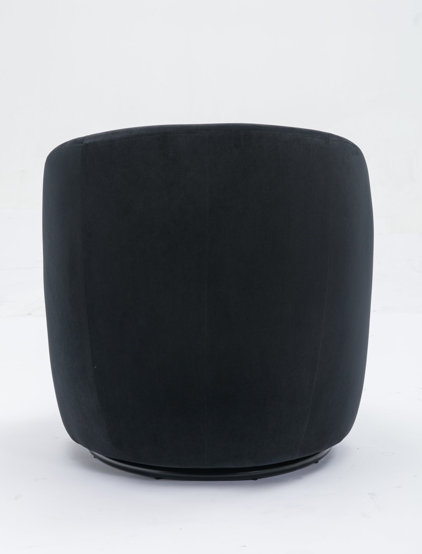 Velvet Fabric Swivel Accent Armchair Barrel Chair With Black Powder Coating Metal Ring,Black