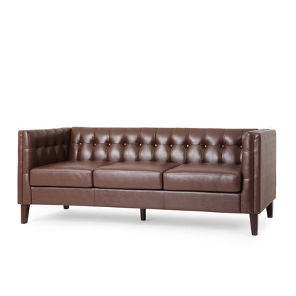 Comfy 3-seat Sofa with Tufted Back, Modern for Living Room