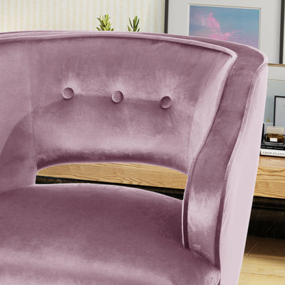 Mid Century Velvet Tufted Accent Chair, Light Lavender