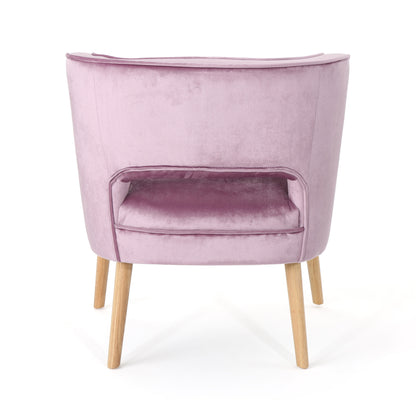 Mid Century Velvet Tufted Accent Chair, Light Lavender