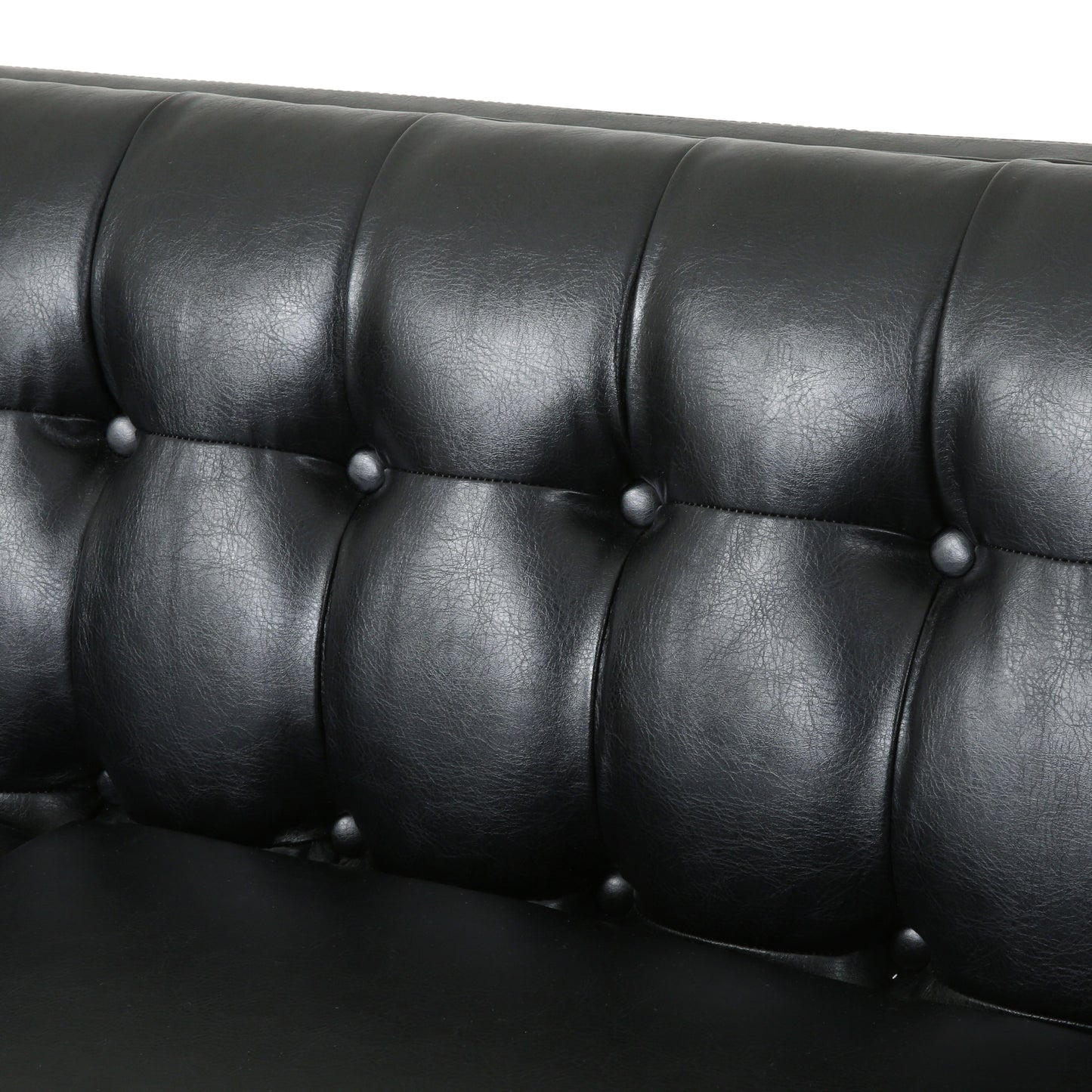 Comfy 3-seat Sofa with Tufted Back, Modern for Living Room