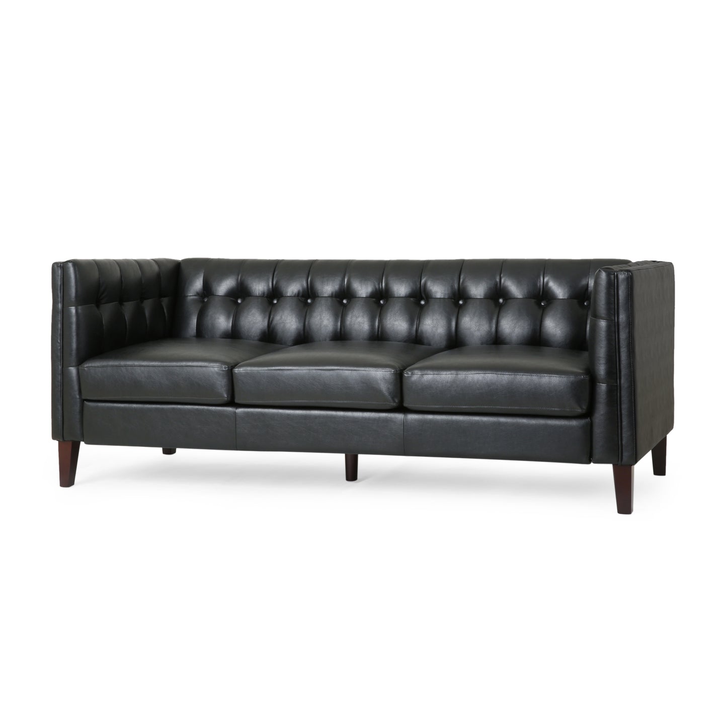 Comfy 3-seat Sofa with Tufted Back, Modern for Living Room