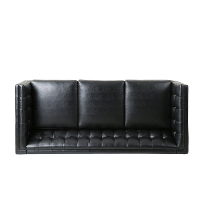 Comfy 3-seat Sofa with Tufted Back, Modern for Living Room